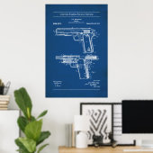 US-Patent - Browning M1911 Poster (Heimbüro)