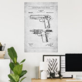 US-Patent - Browning M1911 Poster (Heimbüro)