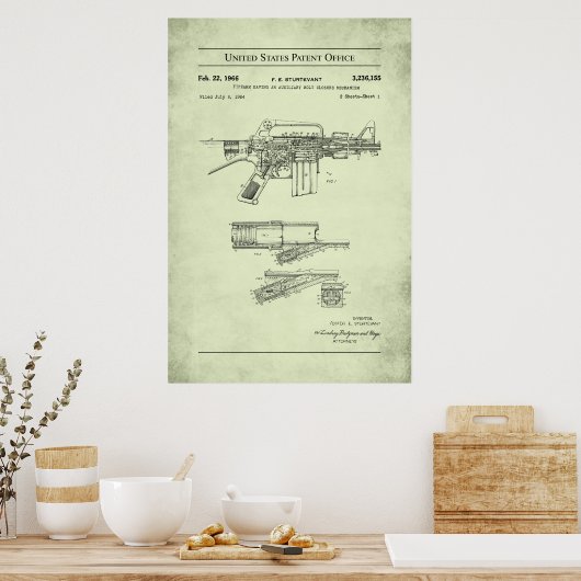 US-Patent - Colt Automatic Rifle Poster (Küche)