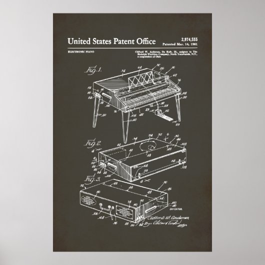 US-Patent - Electric Piano Poster (Vorne)