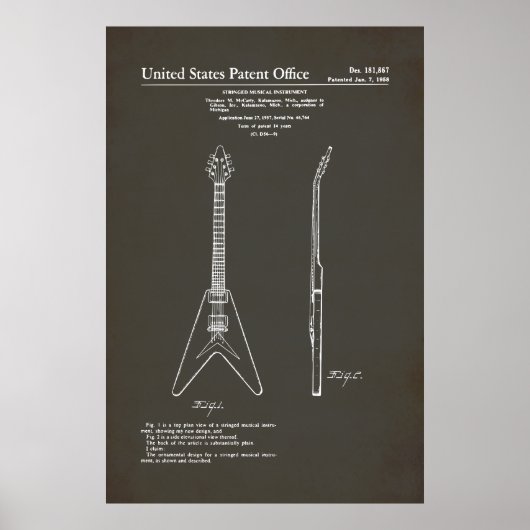 US-Patent - Gibson Flying V Poster (Vorne)