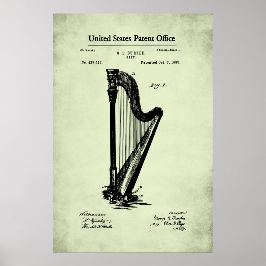 US-Patent - Harfe Poster (Vorne)