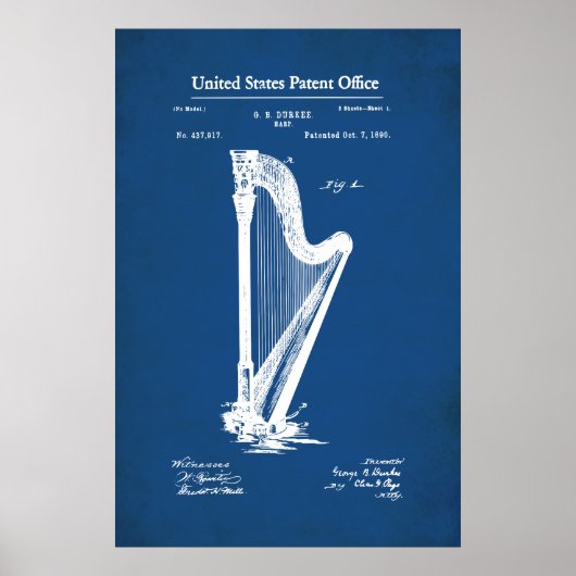 US-Patent - Harfe Poster (Vorne)