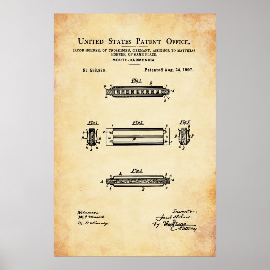 US-Patent - Harmonica Poster (Vorne)