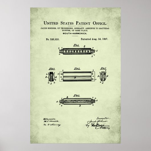 US-Patent - Harmonica Poster (Vorne)