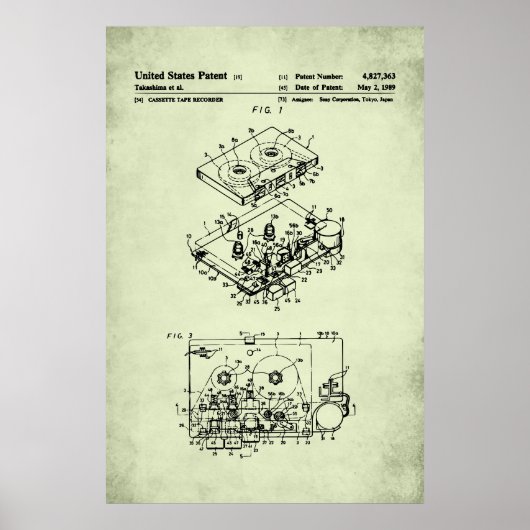 US-Patent - Kassette Player Poster (Vorne)