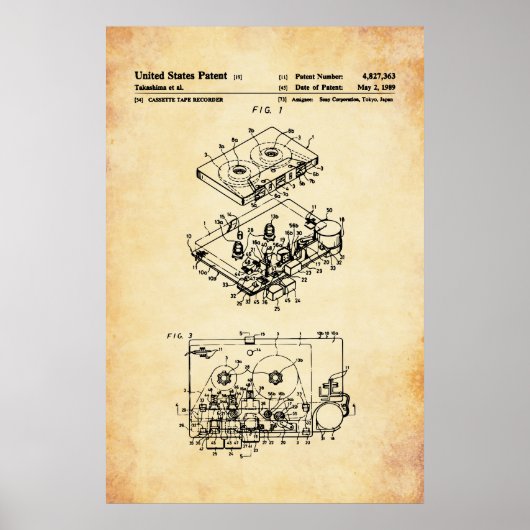 US-Patent - Kassette Player Poster (Vorne)