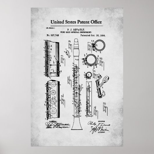 US-Patent - Klarinette Poster (Vorne)