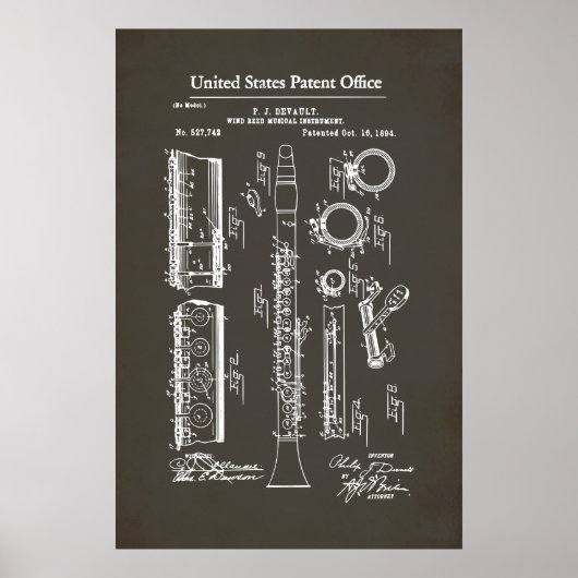 US-Patent - Klarinette Poster (Vorne)