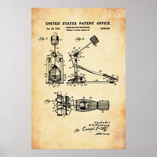 US-Patent - TrommelPedal Poster (Vorne)