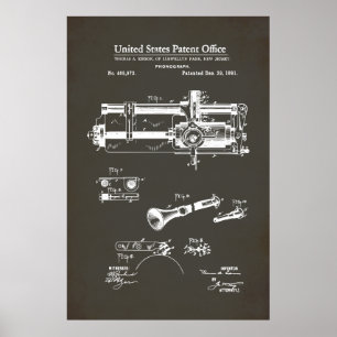 US-Patent - Zylindrischer Tonträger Poster