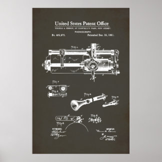 US-Patent - Zylindrischer Tonträger Poster