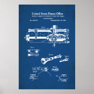 US-Patent - Zylindrischer Tonträger Poster