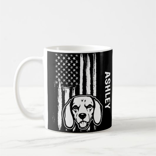 US Patriot Beagle USA Flag Dog Kaffeetasse (Links)