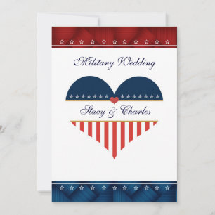 US Patriotic Heart Personalisiert Hochzeit Einladu Einladung