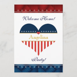 US Patriotic Heart Welcome Zuhause Party Invite Einladung