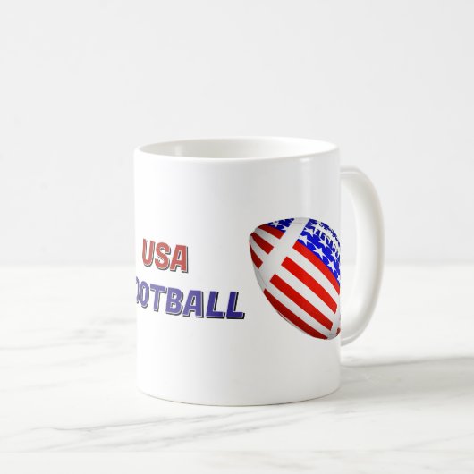 US-Patriotischer Fußball Kaffeetasse (VorderseiteRechts)