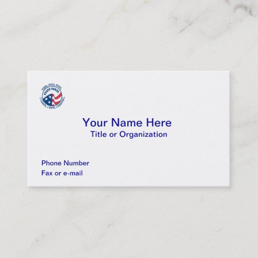 US Peace Corps VVV Business Card Visitenkarte (Vorderseite)