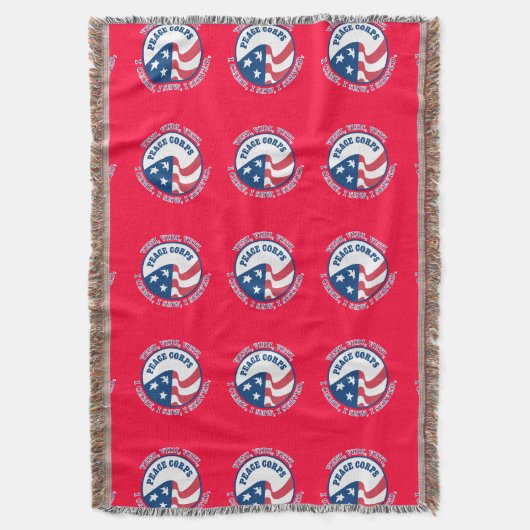 US Peace Corps VVV Throw Blanket Decke (Vorderseite Vertikal)