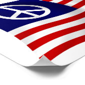US Peace Sign Flag Poster Print (Ecke)