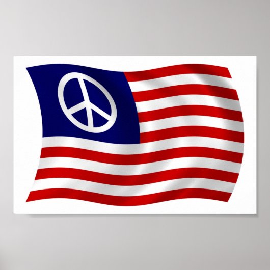 US Peace Sign Flag Poster Print (Vorne)