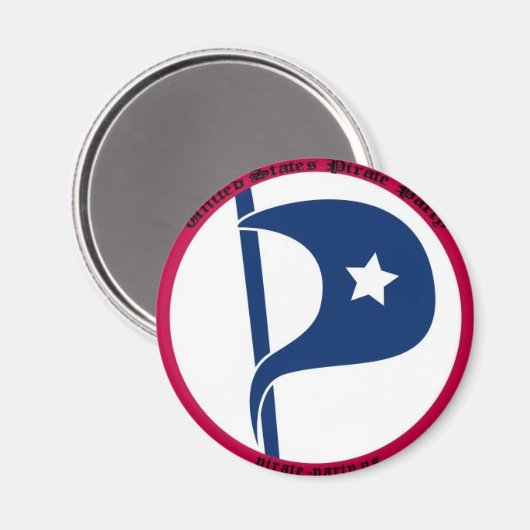 US Pirate Party Magnet (Vorderseite/Rückseite)