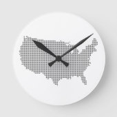 US-Pixel Land Runde Wanduhr (Vorderseite)