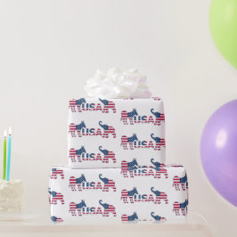 US-Politik Demokratischer Donkey Republikaner Elep Geschenkpapier