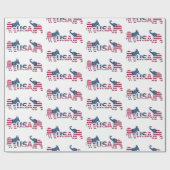 US-Politik Demokratischer Donkey Republikaner Elep Geschenkpapier (Flach)