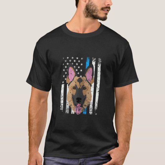 US-Polizei Hund Deutsche Schäferpolizei T-Shirt (Vorderseite)