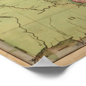 US Post Road Map 2 Juni 1804 Poster (Ecke)