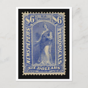 US-Poststempel 6 $ für Zeitungen Zeitschriften Postkarte