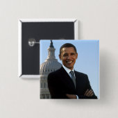 US-Präsident Barack Obama als US-Senator Button (Vorne & Hinten)