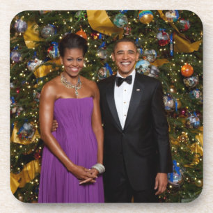 US-Präsident Barack Obama auf der Weihnachtskarte Getränkeuntersetzer