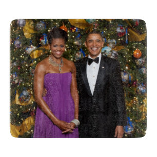 US-Präsident Barack Obama auf der Weihnachtskarte Schneidebrett