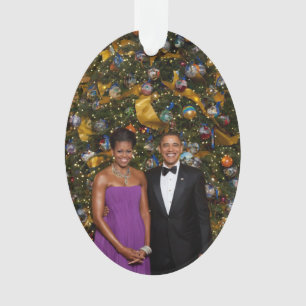 US-Präsident Barack Obama auf Weihnachtskarte Ornament