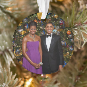 US-Präsident Barack Obama auf Weihnachtskarte Ornament