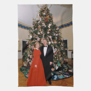 US-Präsident Bill Clinton Weihnachtskarte Geschirrtuch