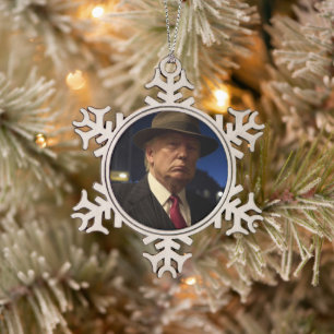US-Präsident Donald Trump Patenbaum Schneeflocken Zinn-Ornament
