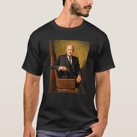 US-Präsident Dwight D Eisenhower Portrait T-Shirt (Vorderseite)