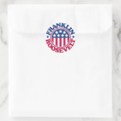 US-Präsident Franklin Roosevelt Runder Aufkleber (Tasche)