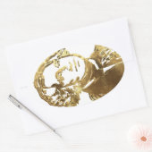 US-Präsident George Washington Portrait Gold Ovaler Aufkleber (Umschlag)