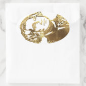 US-Präsident George Washington Portrait Gold Ovaler Aufkleber (Tasche)