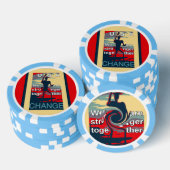 US-Präsident Hillary Baby Blue Striping Edge Pokerchips (Stapel)