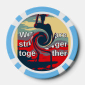 US-Präsident Hillary Baby Blue Striping Edge Pokerchips (Rückseite)