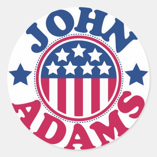 US-Präsident John Adams Runder Aufkleber (Vorderseite)