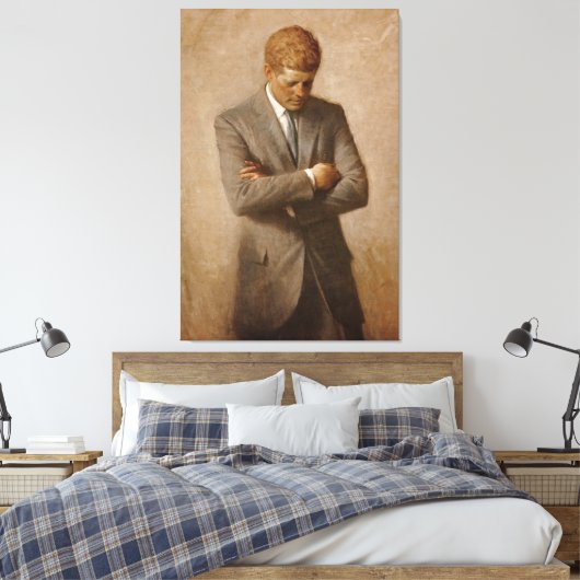 US-Präsident John F. Kennedy von Aaron Shikler Leinwanddruck (Insitu (Schlafzimmer))