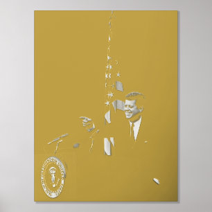 US-Präsident John Kennedy auf einer Pressekonferen Foliendrucke