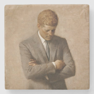 US-Präsident John Kennedy Porträt gemalt Steinuntersetzer