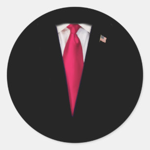US-Präsident Trump Anzug Easy Halloween-Kostüm Runder Aufkleber